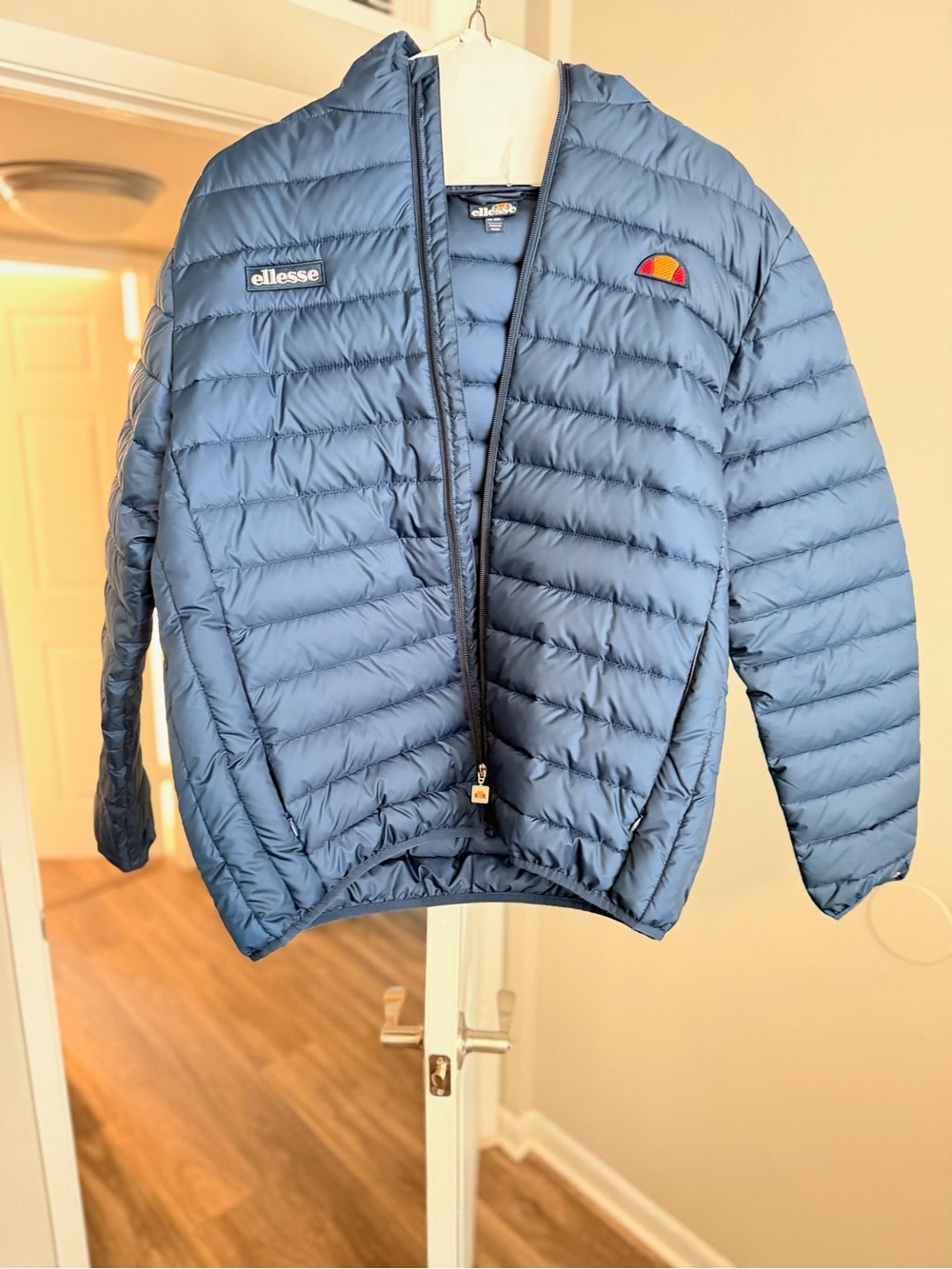 Ellesse Navy Blue Quilted Puffer Jacket with Hood